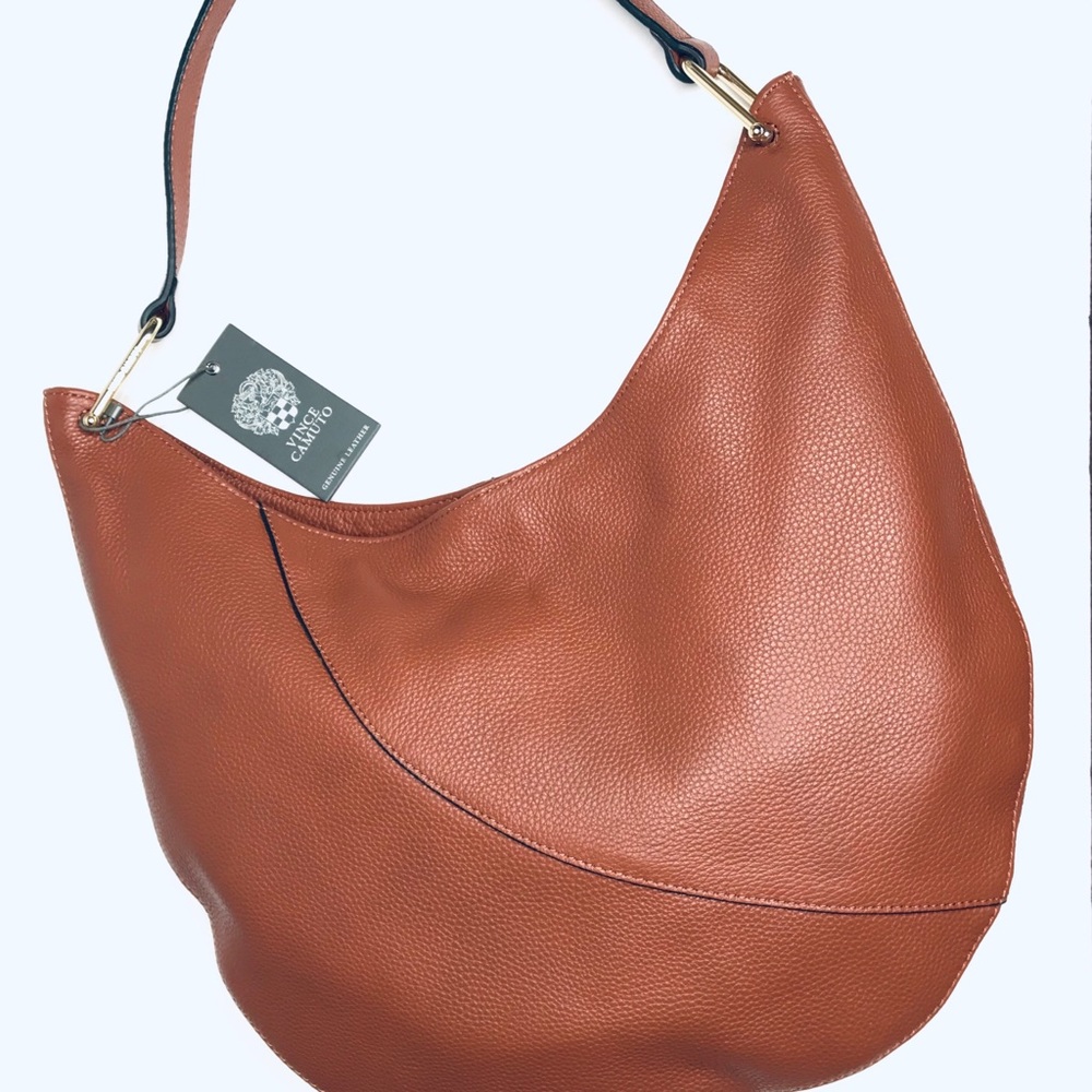 Vince Camuto Shae Leather Hobo Pinecone Bag NWT